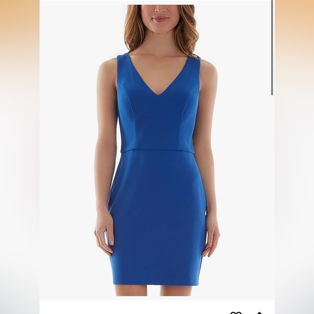 BCX Royal Blue V-Neck Sleeveless Sheath Dress